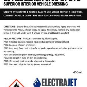 Electrajet All Black Carpet Dye - Aerosol
