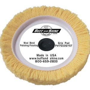 7503GYST YELLOW SINGLE PLY WOOL BLEND POLISH PAD WITH TEE