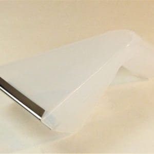 White opaque/metal edged upholstery shroud